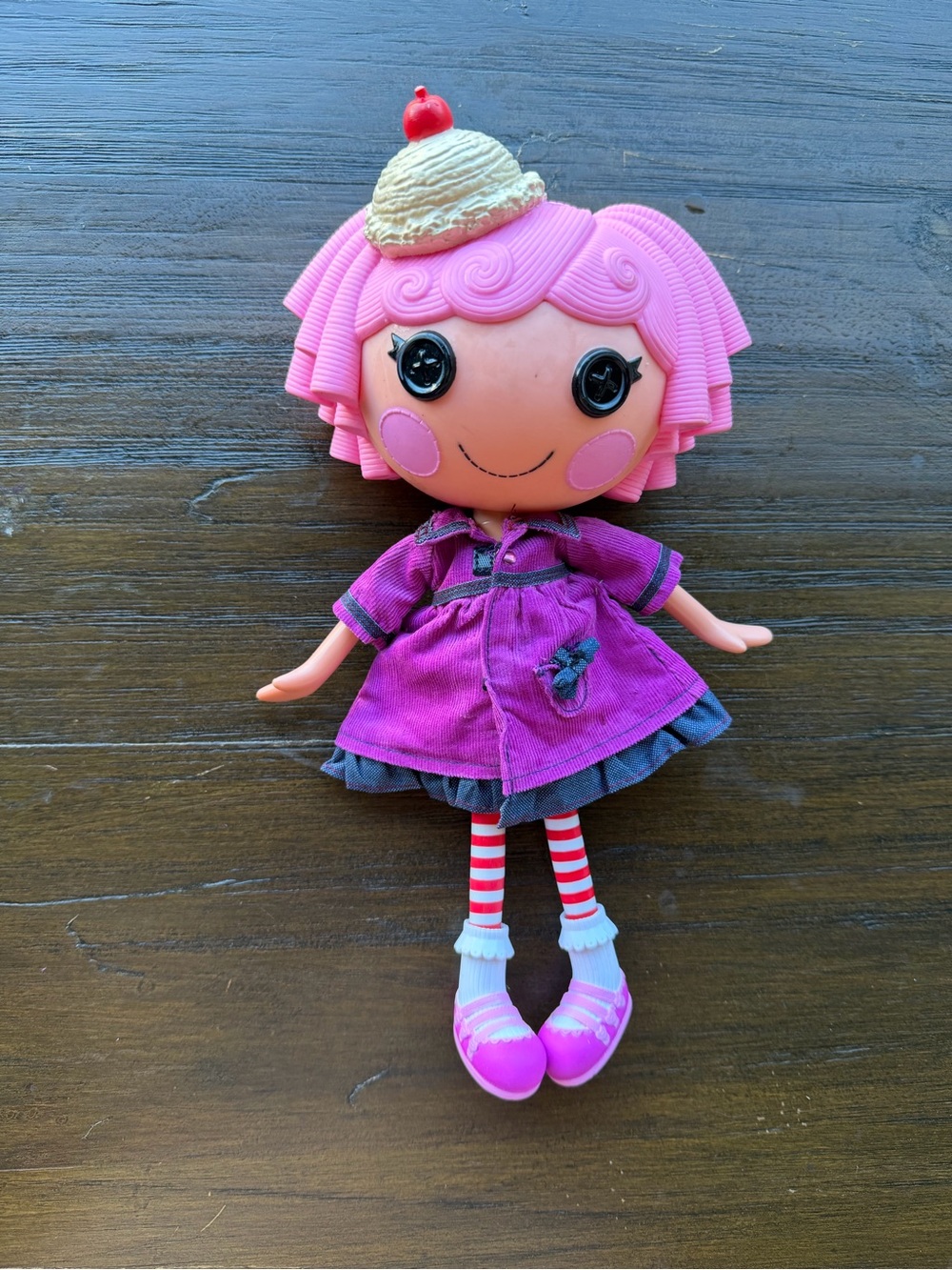 Rare Lalaloopsy Cherry Crisp Pink Hair Pie Dress 12" in good condition